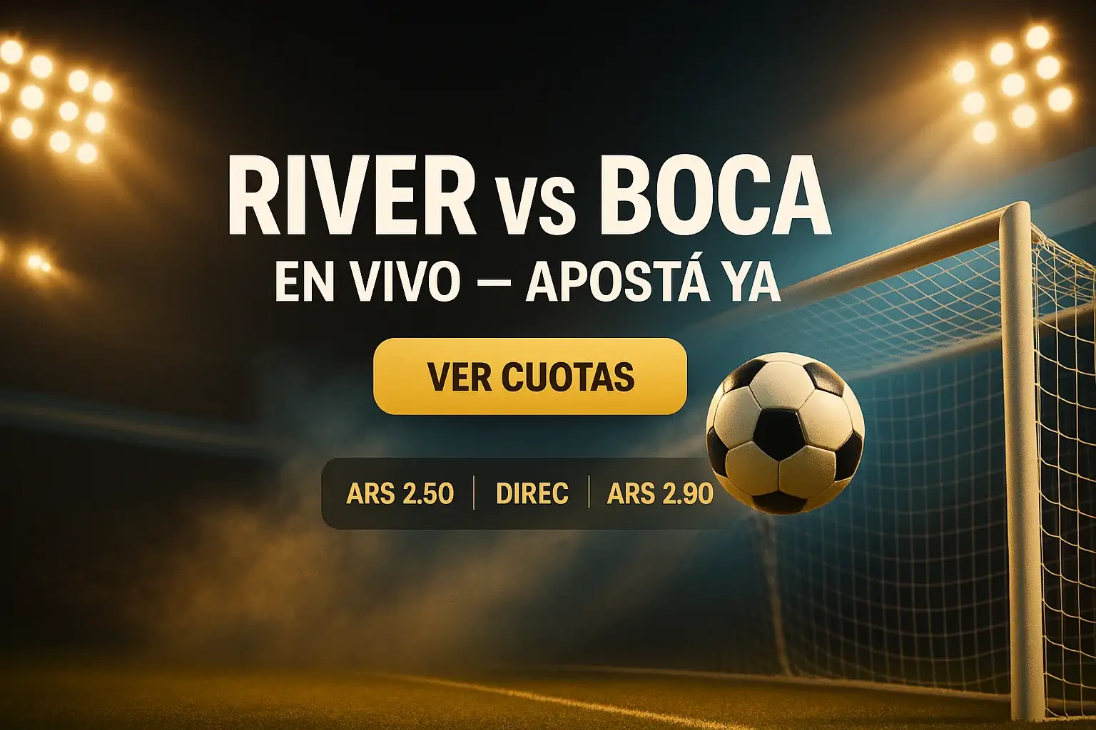 Banner casino con River vs Boca, apostá ya y ver cuotas